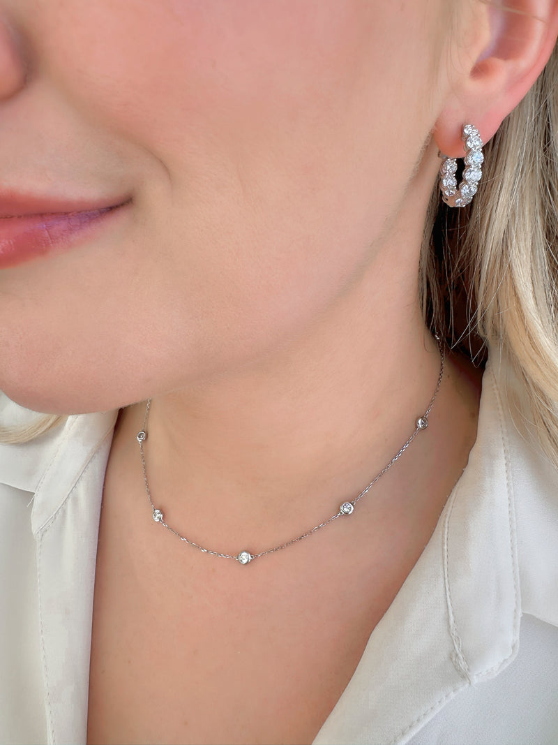 Bezel Set Diamond Necklace