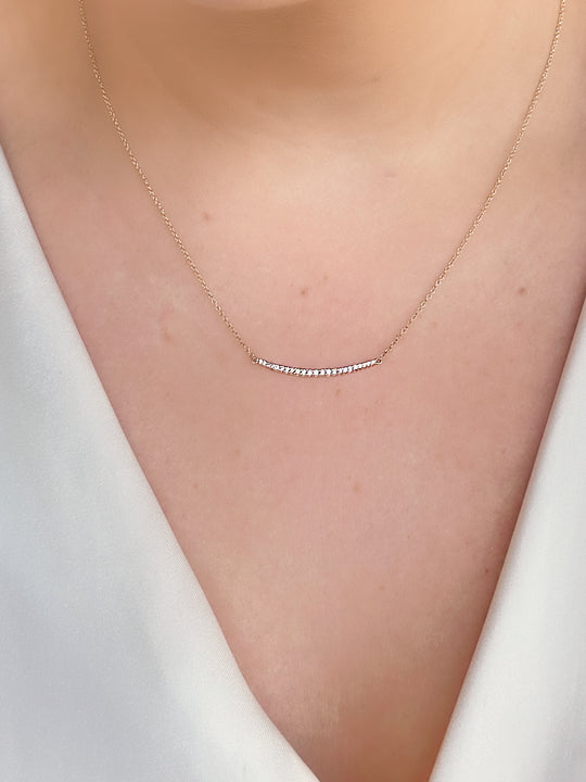 Diamond Bar Pendant and Chain