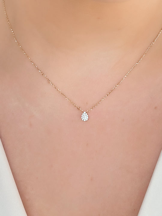 Diamond Cluster Pear Pendant