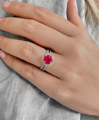 Ruby Round Halo Ring