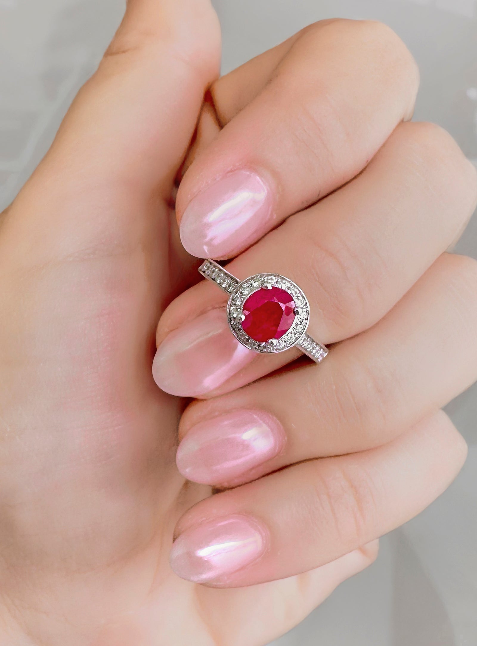 Ruby Halo Ring