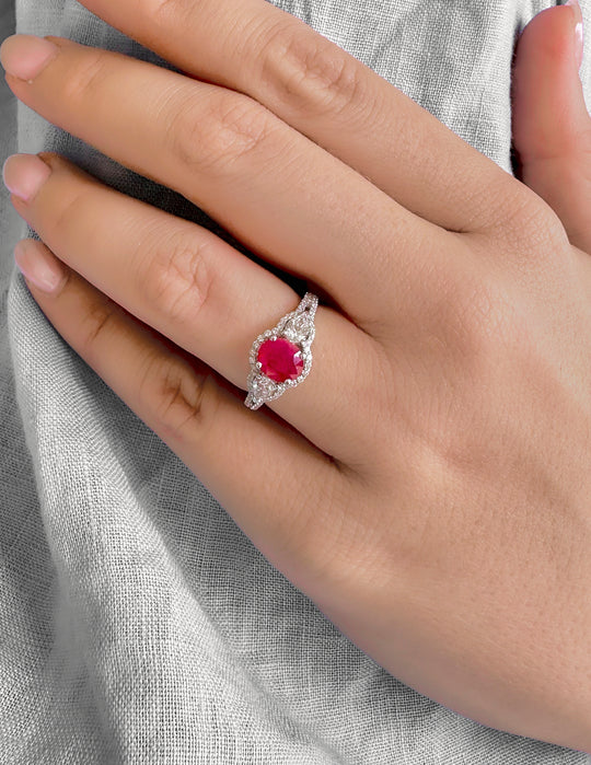 Ruby Trilogy Halo Ring