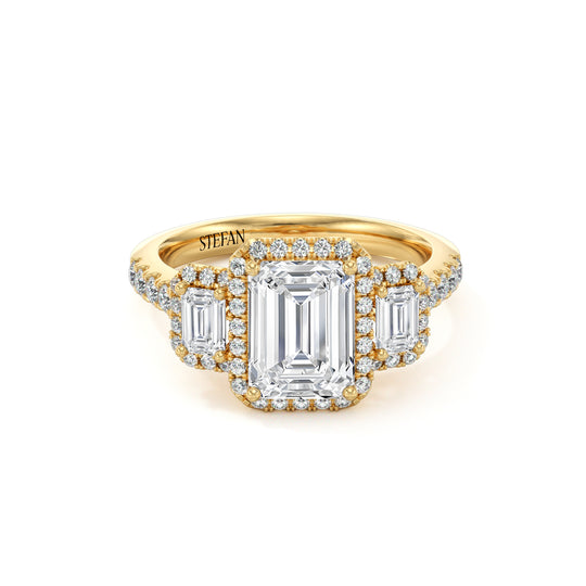 Quinn Emerald Cut Halo Engagement Ring
