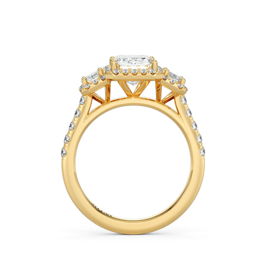 Quinn Emerald Cut Halo Engagement Ring