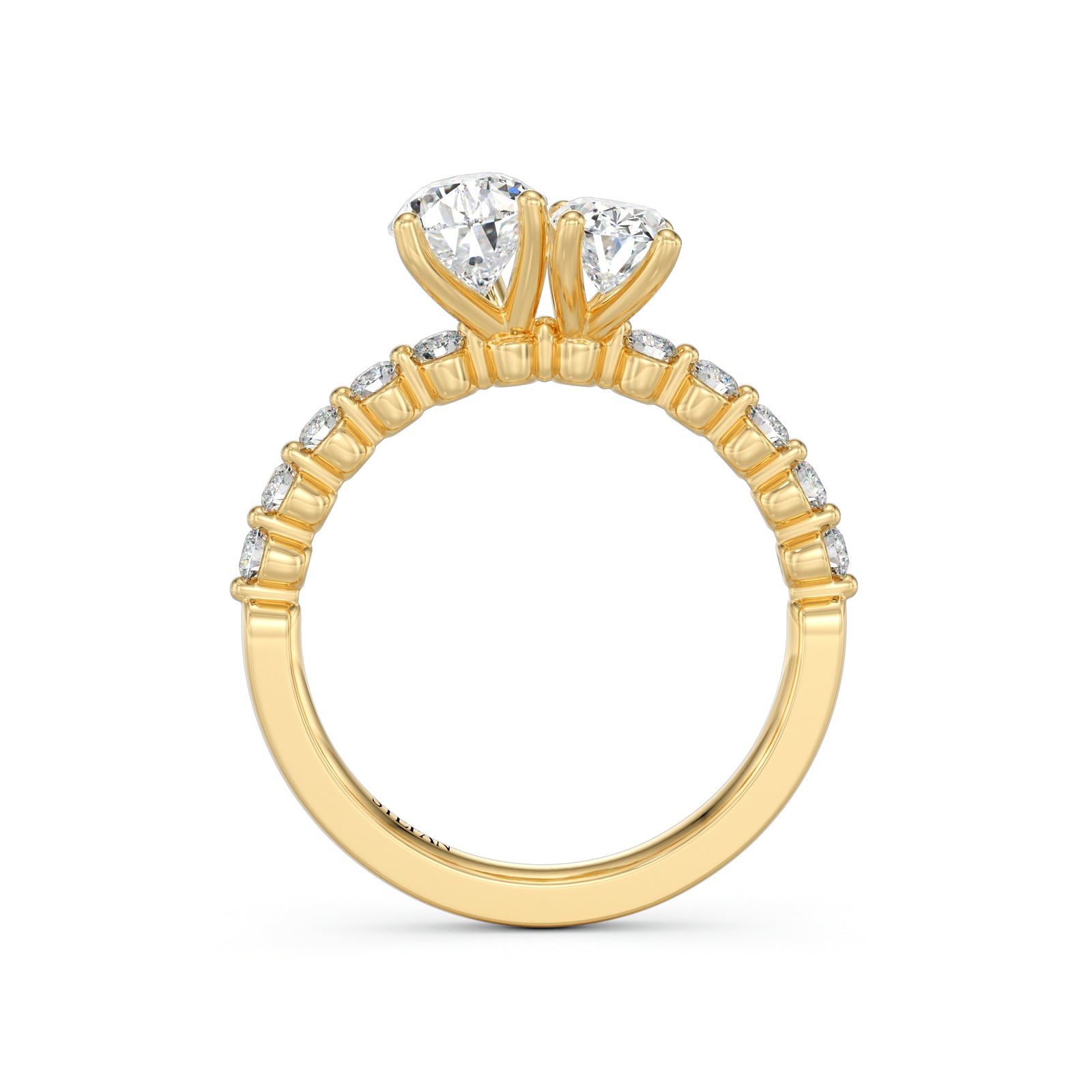 Toi Et Moi Pear & Oval Cut Diamond Engagement Ring