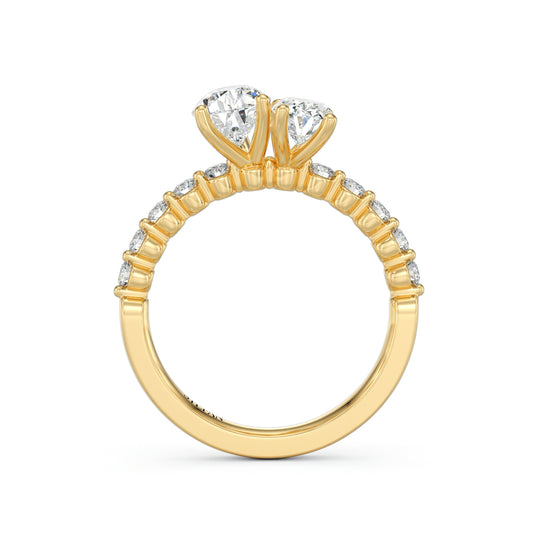 Toi Et Moi Pear & Oval Cut Diamond Engagement Ring
