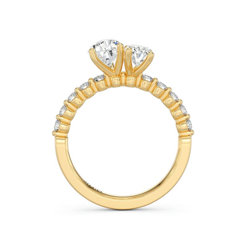 Toi Et Moi Pear & Oval Cut Diamond Engagement Ring