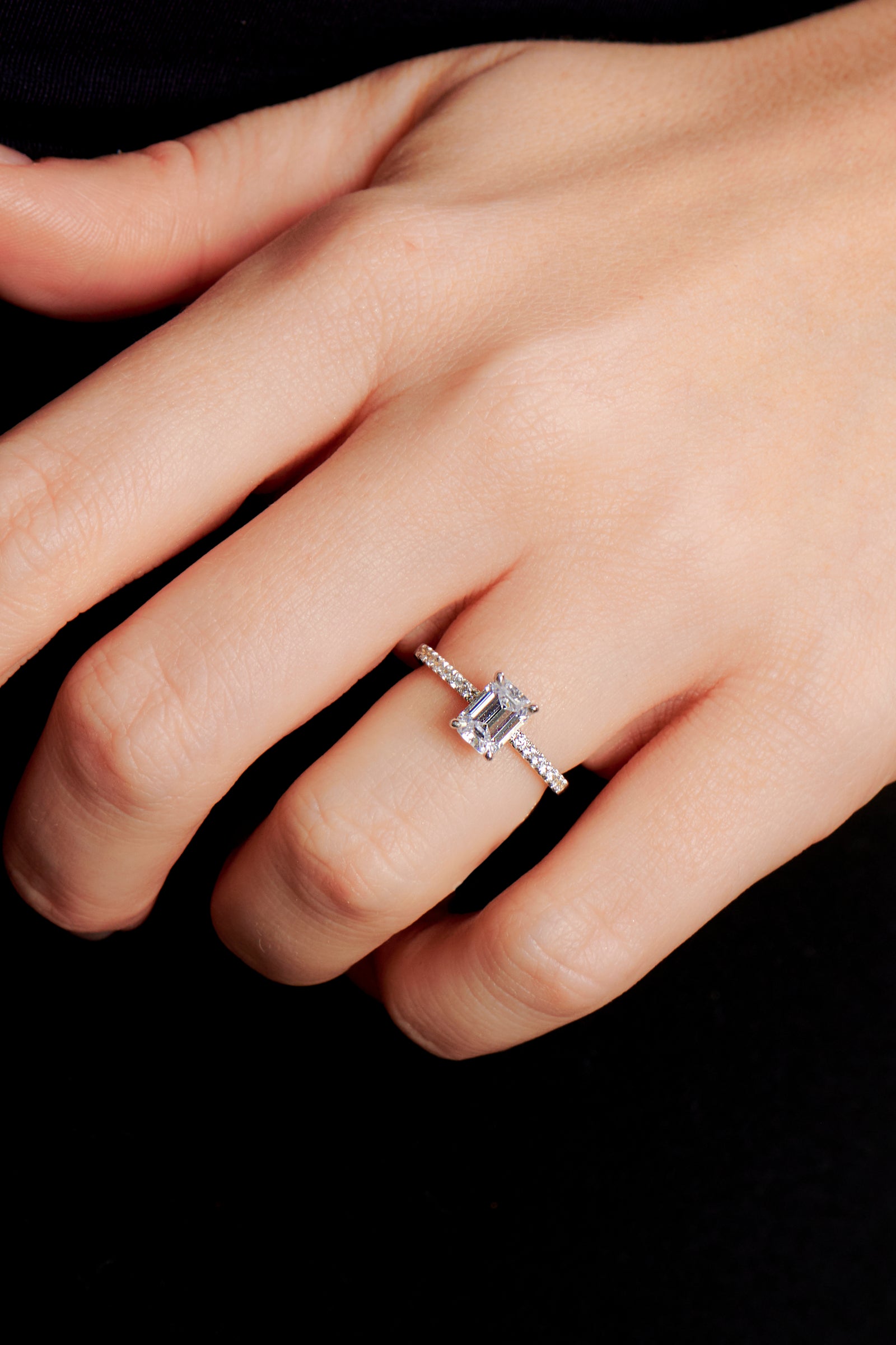 Bianca Emerald Cut Engagement Ring