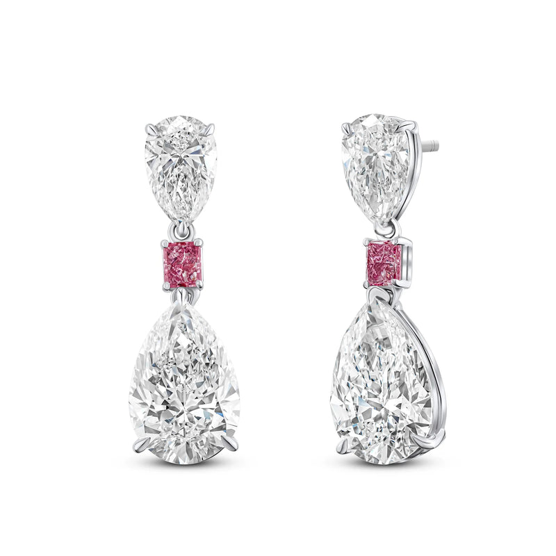 Pink Diamond Drop Earrings