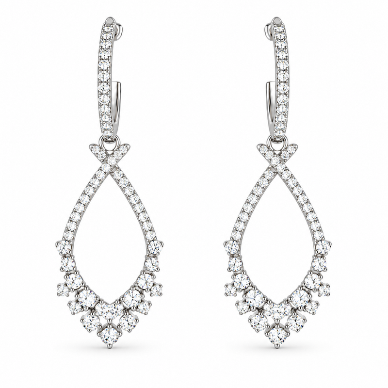 Diamond Articulated Dangle Earrings