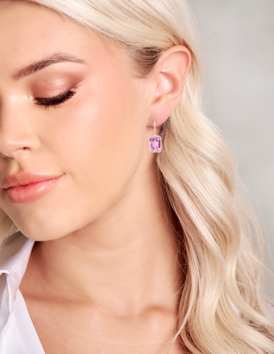 Rose Amethyst Earrings