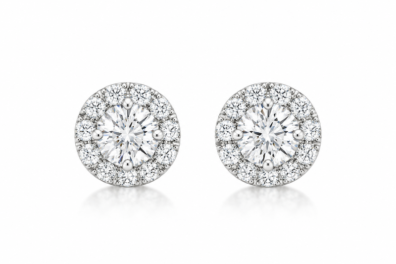 Diamond Halo Studs