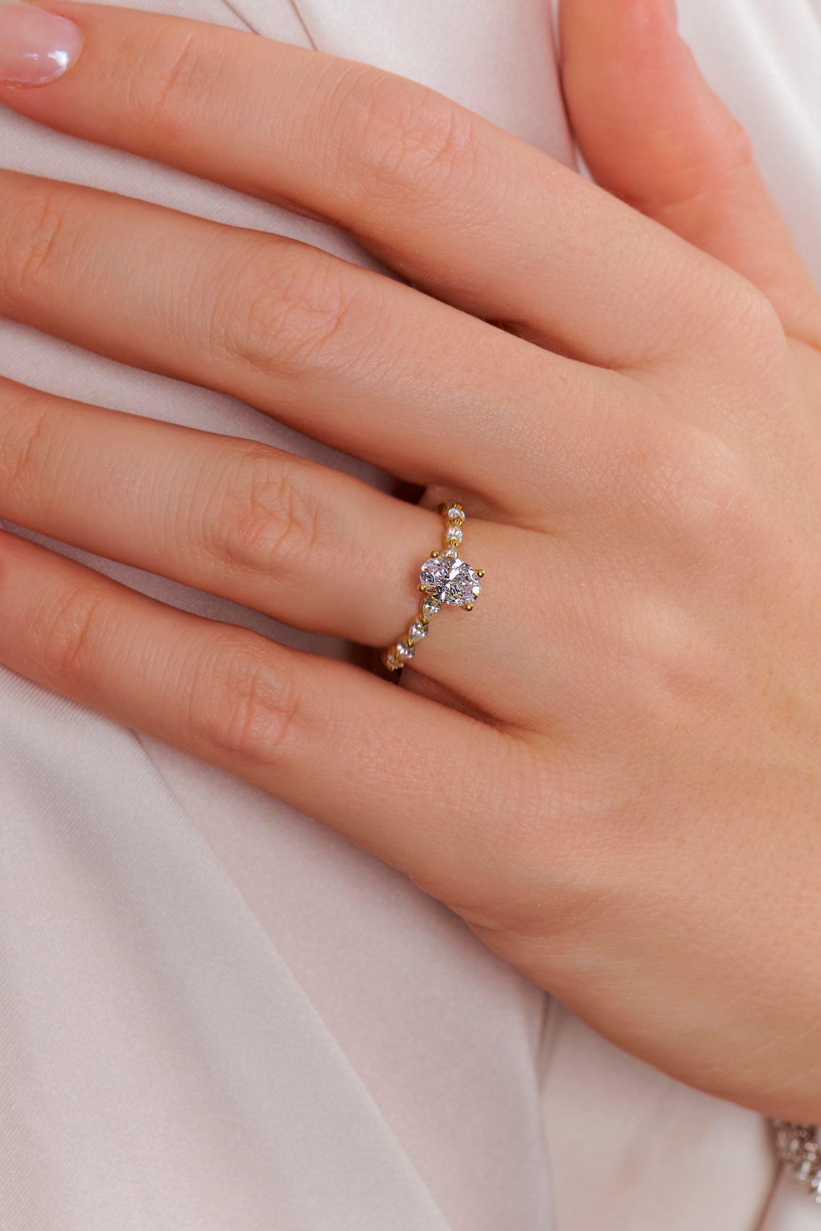 Ebony Oval Cut Engagement Ring
