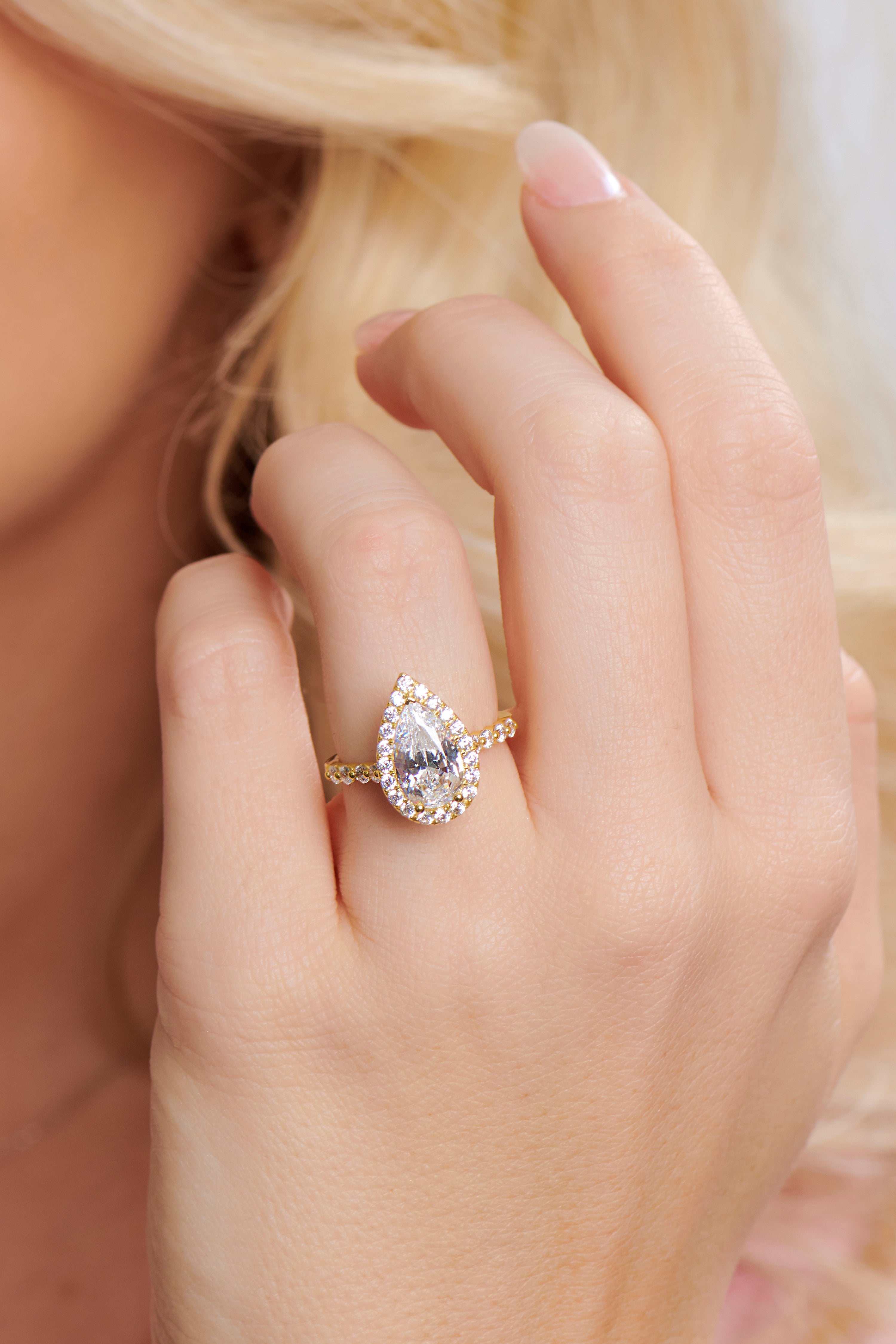 Simple teardrop deals engagement rings