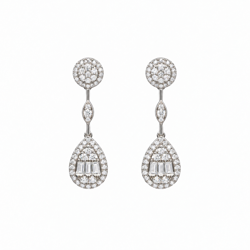 Teardrop Bar Drop Earrings