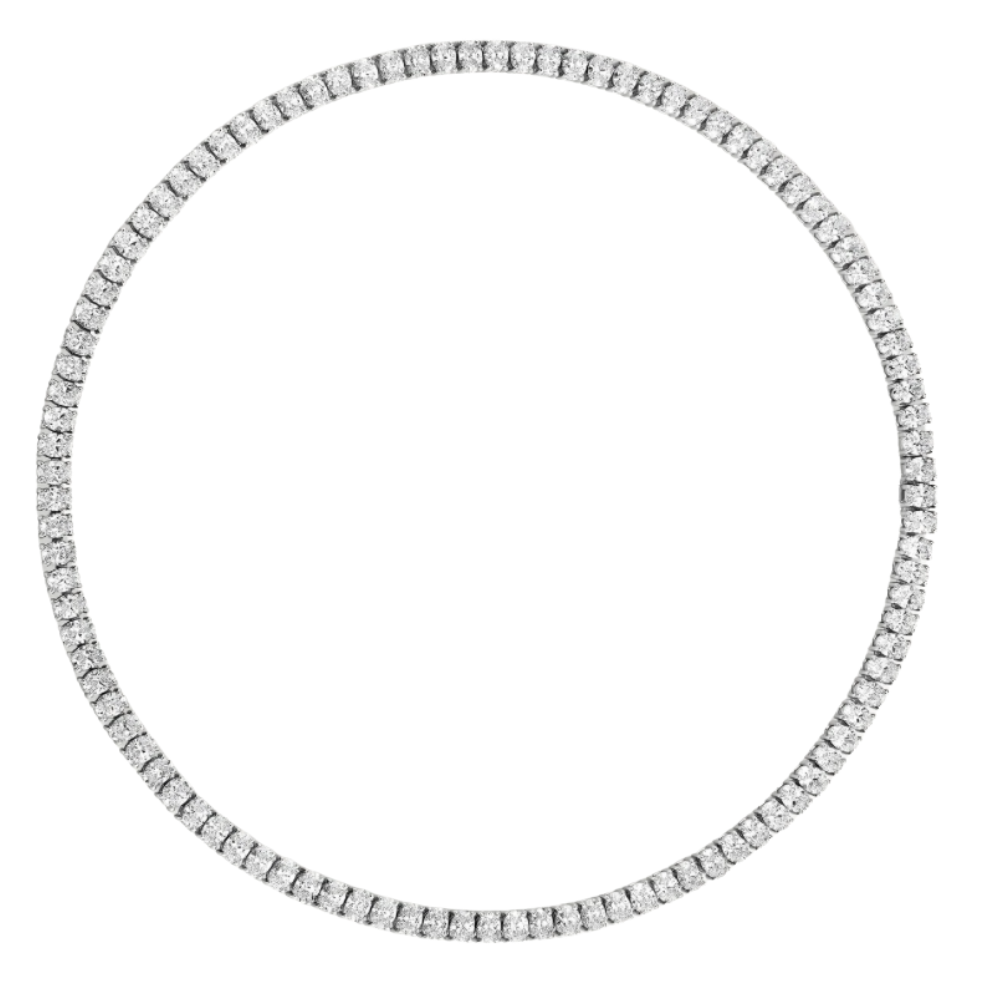 Oval Diamond Tennis Necklace
