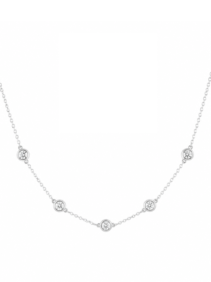 Bezel Set Diamond Necklace