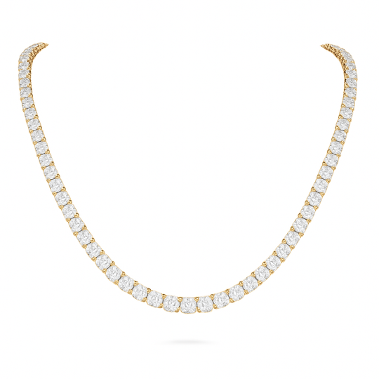 Straight Line 4mm Round Diamond 4-Prong Tennis Necklace