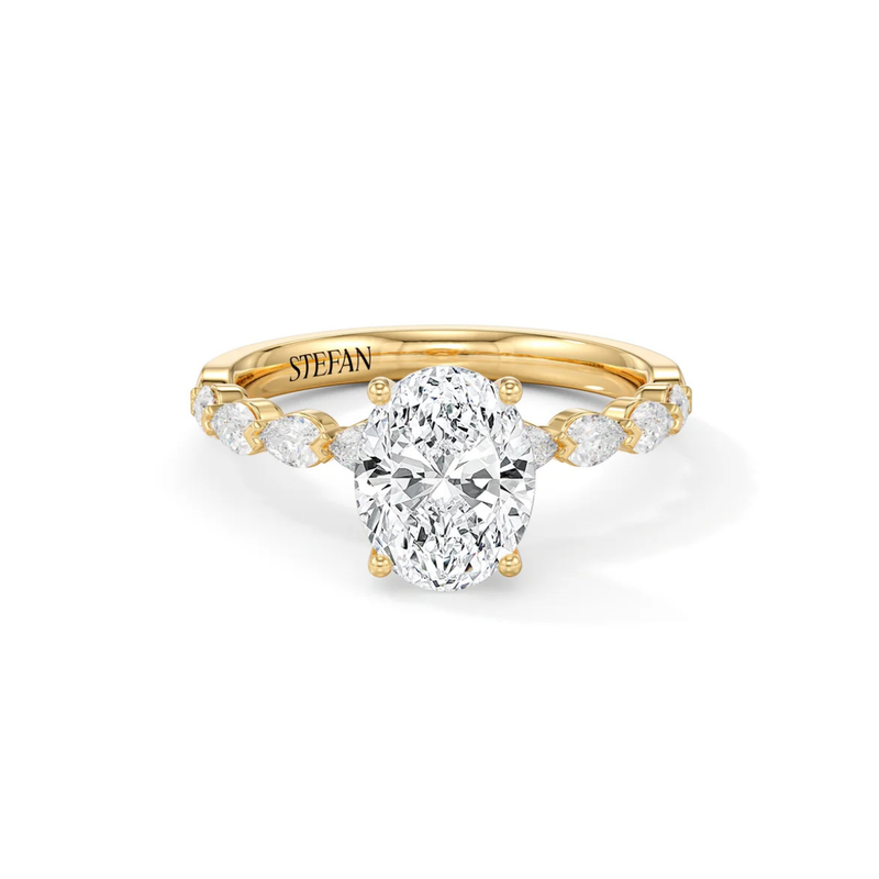 Ebony Oval Cut Engagement Ring