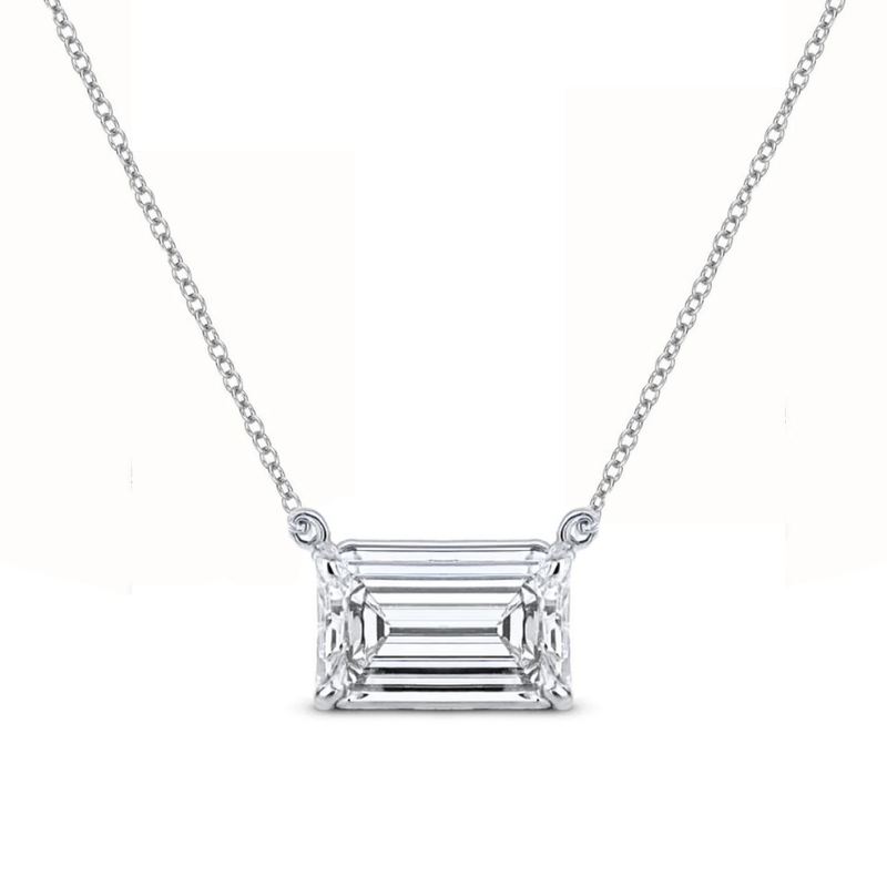 Emerald Cut Diamond Pendant