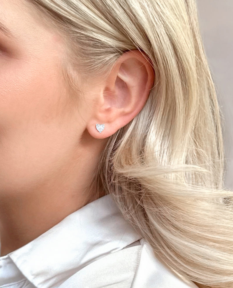 Heart Shape Diamond Studs