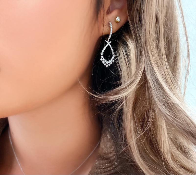 Diamond Articulated Dangle Earrings