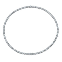 Straight Line 3.6mm Round Diamond 4-Prong Tennis Necklace