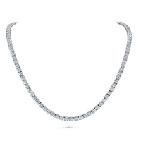 Straight Line 3.6mm Round Diamond 4-Prong Tennis Necklace