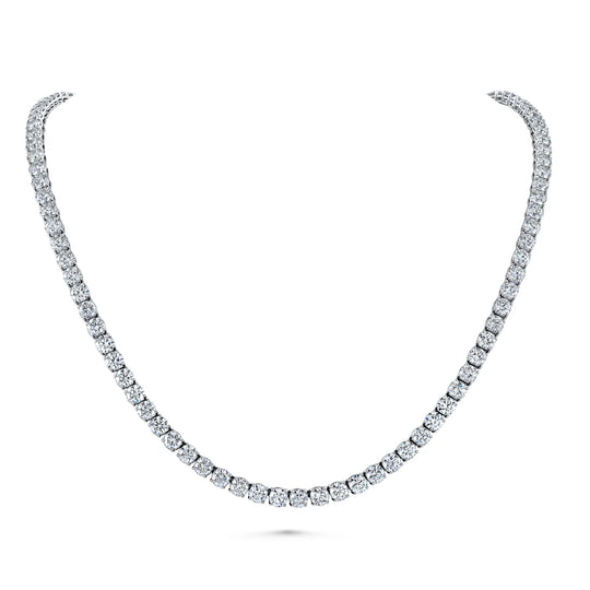 Straight Line 3.6mm Round Diamond 4-Prong Tennis Necklace