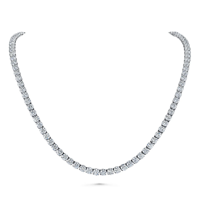 Straight Line 3.6mm Round Diamond 4-Prong Tennis Necklace
