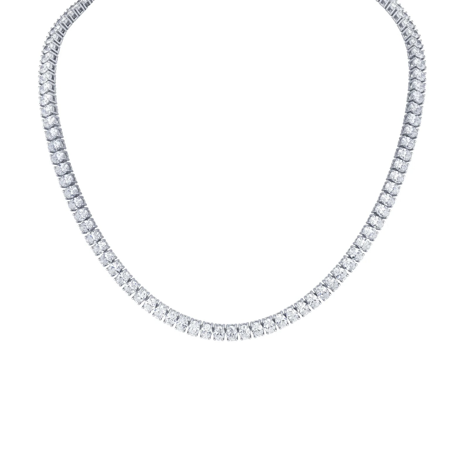 Oval Diamond Tennis Necklace