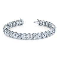 11.00 Carat Oval Straight Line Diamond Tennis Bracelet