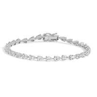 12.00 Carat Pear Cut Diamond Straight Line Tennis Bracelet