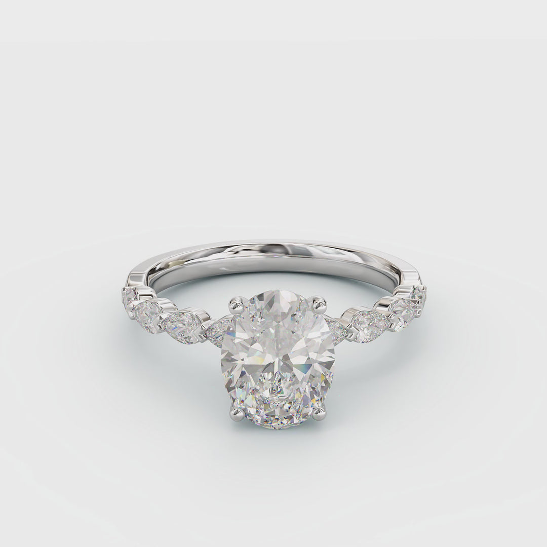 Ebony Oval Cut Engagement Ring