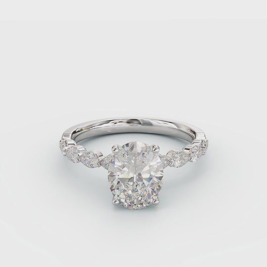 Ebony Oval Cut Engagement Ring