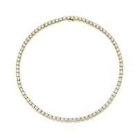 Straight Line 4mm Round Diamond 4-Prong Tennis Necklace