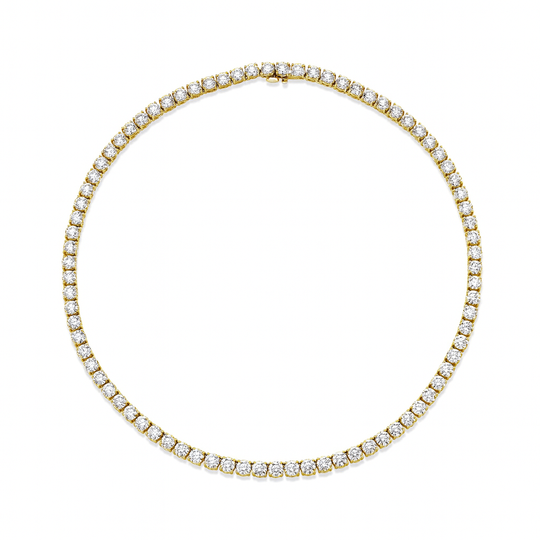 Straight Line 4mm Round Diamond 4-Prong Tennis Necklace