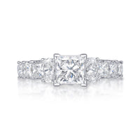 The Amelia princess cut engagement ring is a 18ct white gold ring featuring a princess cut diamond set in four claws