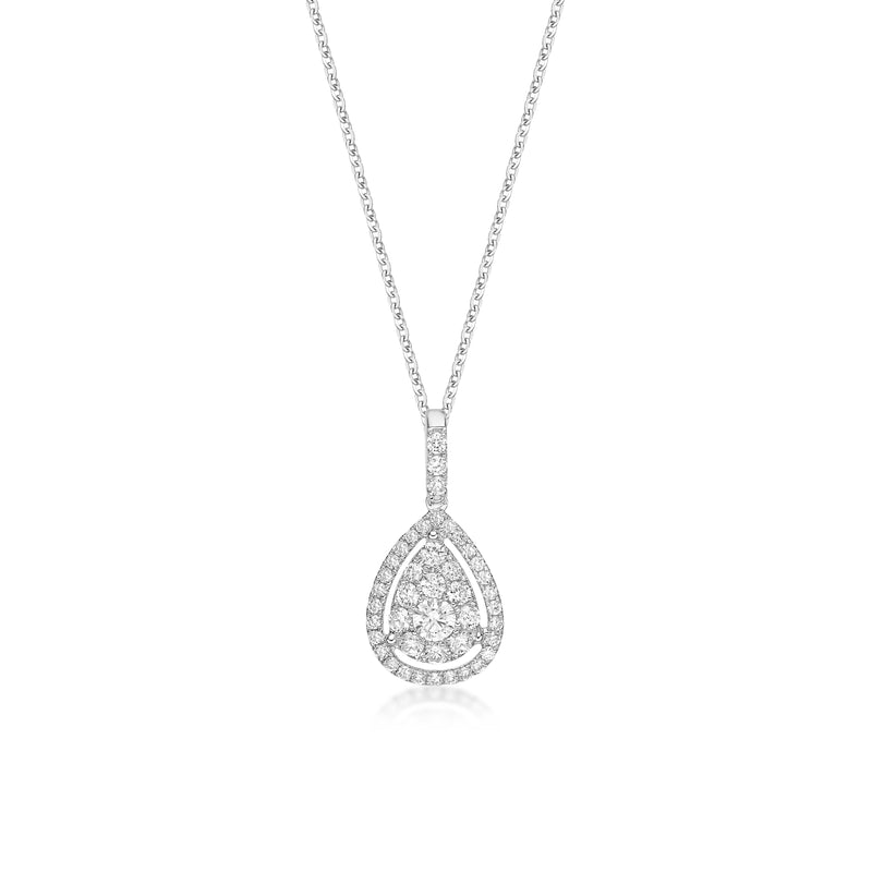 Pear Halo Cluster Pendant