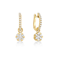 Flower Cluster Hoop Earrings