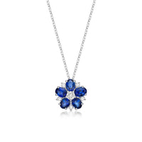 Diamond & Sapphire Flower Pendant