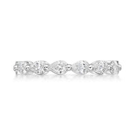 Womens Diamond Wedding Band with Pear Cut Diamonds