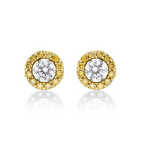 Pearl Diamond Halo Stud Earrings
