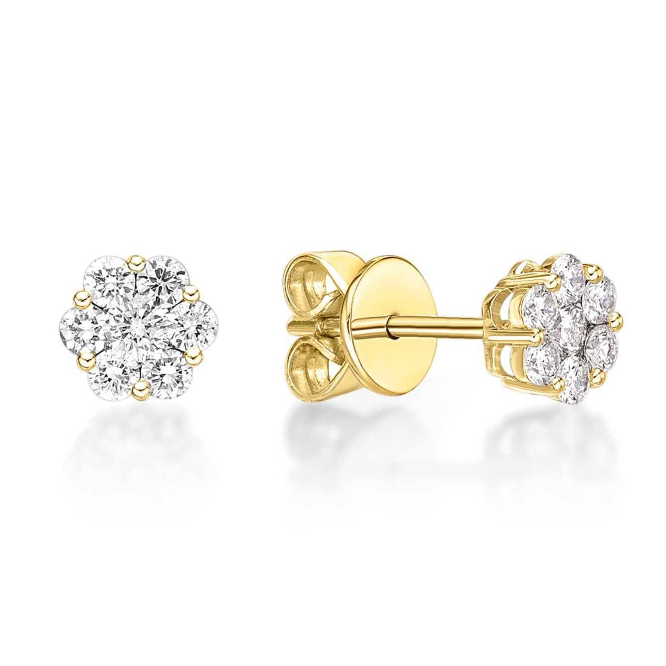 Diamond Flower Cluster Studs