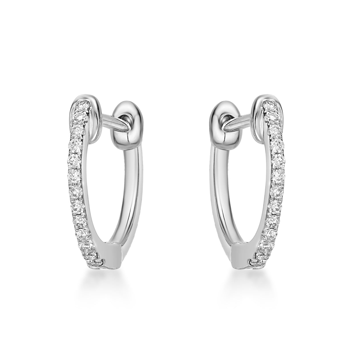 8mm Diamond Hoop Earrings