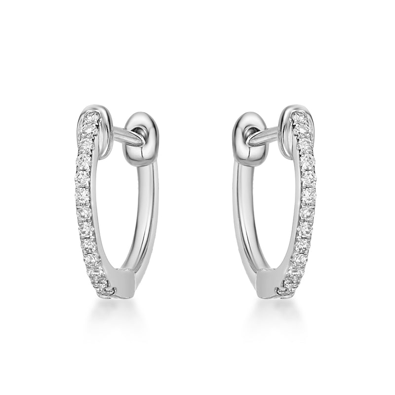 8mm Diamond Hoop Earrings