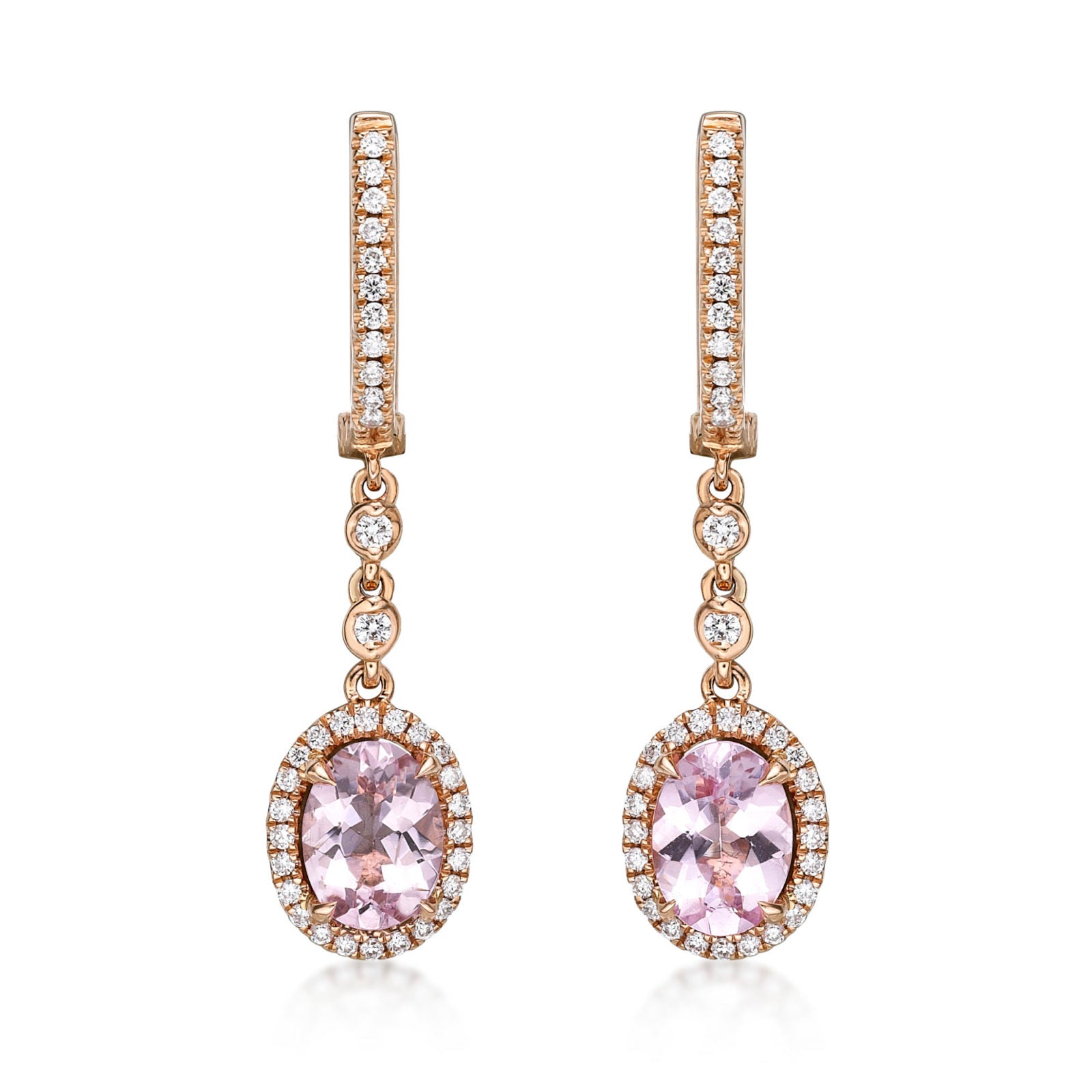 Morganite Diamond Earrings