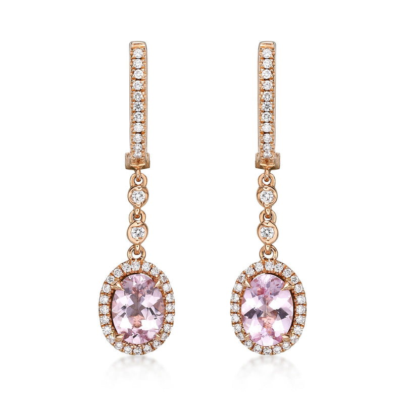 Morganite Diamond Earrings