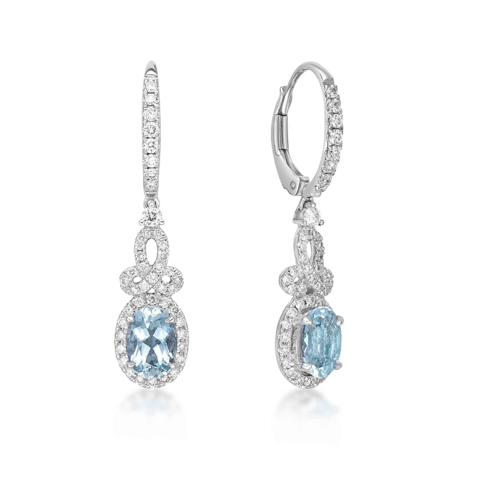 Aquamarine Diamond Drop Earrings