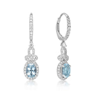 Aquamarine Diamond Drop Earrings